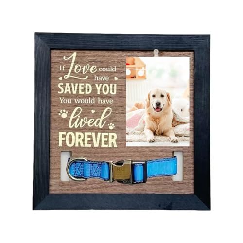 Jiqoe Gedenk-Bilderrahmen für Haustiere für den Verlust von Hund und Katzen, 22,9 x 22,9 cm, Schreibtisch-Bilderrahmen aus Holz mit Kragen-Clip Jiqoe Gedenk-Bilderrahmen für Haustiere für den Verlust von Hund und Katzen, 22,9 x 22,9 cm, Schreibtisch-Bilderrahmen aus Holz mit Kragen-Clip von Jiqoe