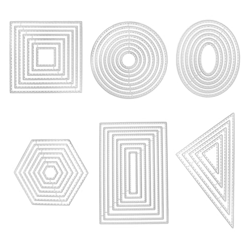 Jiqoe Geometrische Stanzformen, 6 Stück, Scrapbooking, Stanzformen aus Karbonstahl, Schablonen für Scrapbooking, Kartenherstellung Jiqoe Geometrische Stanzformen, 6 Stück, Scrapbooking, Stanzformen aus Karbonstahl, Schablonen für Scrapbooking, Kartenherstellung von Jiqoe