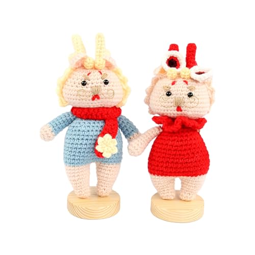 Jiqoe Häkelsets für Anfänger, Tierpuppen mit Garn, Häkelnadeln, Anleitung (evtl. nicht in deutscher Sprache), Häkeln, Bastelstarter für Erwachsene von Jiqoe