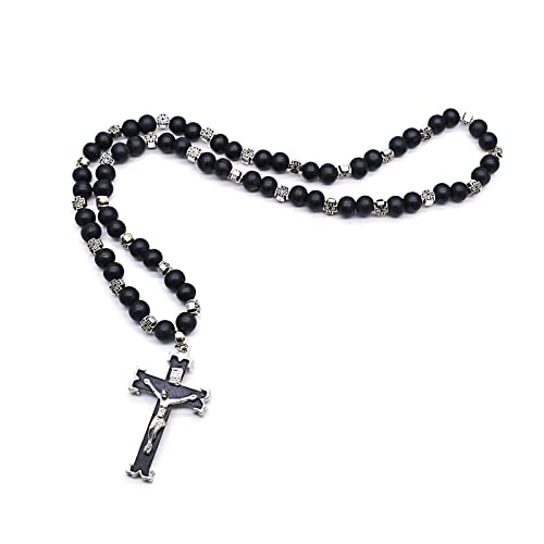 Jiqoe Halskette mit Holzperlen, katholischer Rosenkranz, Gebet, religiöser Schmuck für Damen und Herren Jiqoe Halskette mit Holzperlen, katholischer Rosenkranz, Gebet, religiöser Schmuck für Damen und Herren von Jiqoe