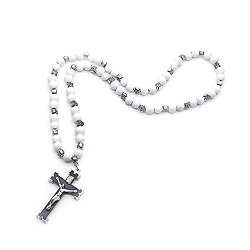 Jiqoe Halskette mit Holzperlen, katholischer Rosenkranz, Gebet, religiöser Schmuck für Damen und Herren Jiqoe Halskette mit Holzperlen, katholischer Rosenkranz, Gebet, religiöser Schmuck für Damen und Herren von Jiqoe