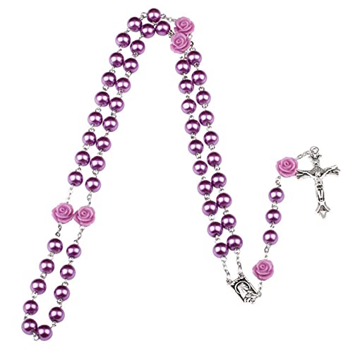 Jiqoe Katholischer Rosenkranz, religiöse Halsketten für Frauen, Anhänger, Glasperlen, lange Kette, Modeschmuck Jiqoe Katholischer Rosenkranz, religiöse Halsketten für Frauen, Anhänger, Glasperlen, lange Kette, Modeschmuck von Jiqoe