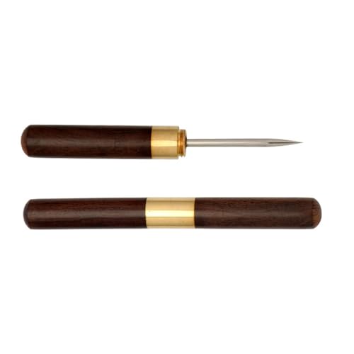 Jiqoe Leder-Lochstanzahle, Holzgriff, Lederstanzahle mit Schutzdeckel für Lederhandwerk, Stanzen, Nähen Jiqoe Leder-Lochstanzahle, Holzgriff, Lederstanzahle mit Schutzdeckel für Lederhandwerk, Stanzen, Nähen von Jiqoe
