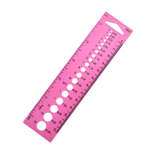 Jiqoe Messlineal, nützliches Nadellehre, Nählineal, Löcher, Lineal für kreatives Strickwerkzeug von Jiqoe