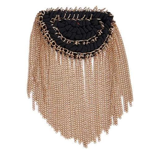 Jiqoe Metallkette Quasten Epauletten künstliche Perlen Strass Perlen Epaulet Schulter Abzeichen für Party Uniform Zubehör Jiqoe Metallkette Quasten Epauletten künstliche Perlen Strass Perlen Epaulet Schulter Abzeichen für Party Uniform Zubehör von Jiqoe