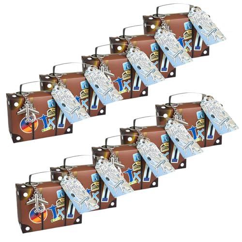Jiqoe Miniatur-Koffer, Süßigkeitenhalter, stilvolle Geschenkboxen zum Verschenken und Aufbewahren von Süßigkeiten, handgefertigt, 10 Stück von Jiqoe