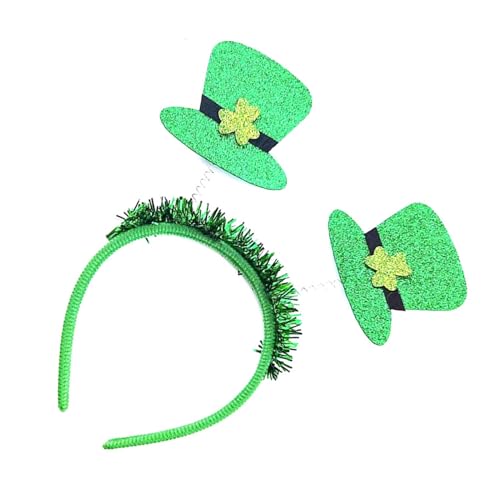 Jiqoe Modischer Frühlings-Haarreif für irische Nationalfeiertagsparty-Dekorationen, perfekt für jede Versammlung, Hut für Partys von Jiqoe