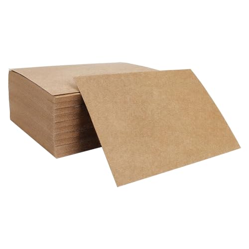 Jiqoe Packung mit 100/200 A6Kraftpapierkarten, 250 g/m², Kraftkarten, doppelseitig, Designs zum Schreiben von Notizen und doppelseitig von Jiqoe