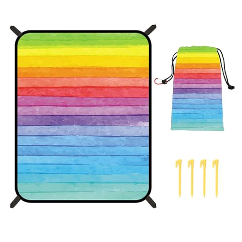 Jiqoe Praktische Strandmatte, faltbar, Picknick-Pad, große Kapazität, Campingmatte, bunte Decke für Strand, Reisen und Wandern Jiqoe Praktische Strandmatte, faltbar, Picknick-Pad, große Kapazität, Campingmatte, bunte Decke für Strand, Reisen und Wandern von Jiqoe