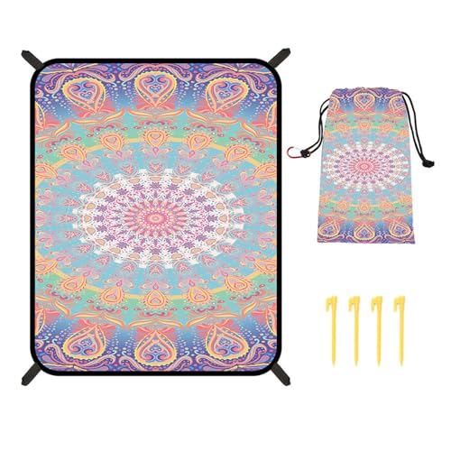 Jiqoe Praktische Strandmatte, faltbar, Picknick-Pad, große Kapazität, Campingmatte, bunte Decke für Strand, Reisen und Wandern Jiqoe Praktische Strandmatte, faltbar, Picknick-Pad, große Kapazität, Campingmatte, bunte Decke für Strand, Reisen und Wandern von Jiqoe