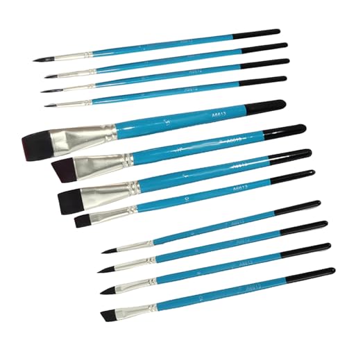 Jiqoe Professioneller Pinsel, Aquarellpinsel, Nylonborsten, Pinsel für Acryl, Aquarell, Ölgemälde, 12 Stück Jiqoe Professioneller Pinsel, Aquarellpinsel, Nylonborsten, Pinsel für Acryl, Aquarell, Ölgemälde, 12 Stück von Jiqoe