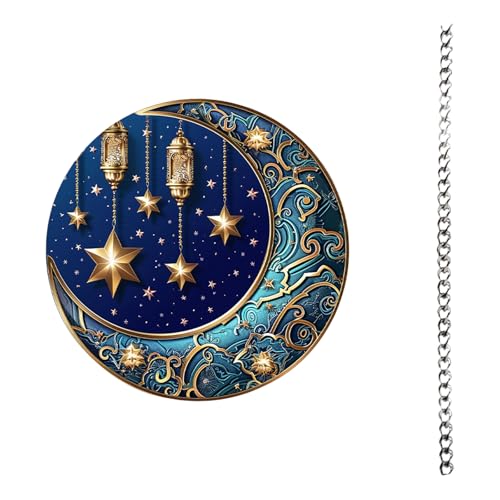 Jiqoe Retro-Acryl-Anhänger mit Metallkette für Tür, Wand, Fenster, Mond, Festival, Dekoration für drinnen und draußen Jiqoe Retro-Acryl-Anhänger mit Metallkette für Tür, Wand, Fenster, Mond, Festival, Dekoration für drinnen und draußen von Jiqoe