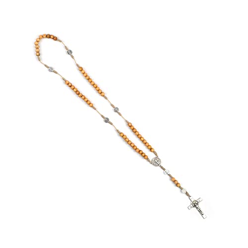 Jiqoe Rosenkranz-Halskette mit gedrehten Holzperlen, Heiliger Schmuck, Charm-Ornamente für Geburtstag, Hochzeit, Festival, Party-Dekorationen Jiqoe Rosenkranz-Halskette mit gedrehten Holzperlen, Heiliger Schmuck, Charm-Ornamente für Geburtstag, Hochzeit, Festival, Party-Dekorationen von Jiqoe