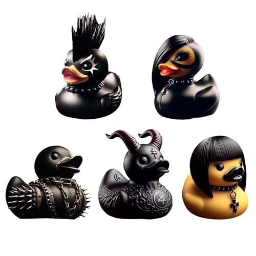 Jiqoe Set mit 5 alternativen Entenfiguren, personalisierte Entenfiguren, Heimdekoration, zarte Punk-Enten-Dekore Jiqoe Set mit 5 alternativen Entenfiguren, personalisierte Entenfiguren, Heimdekoration, zarte Punk-Enten-Dekore von Jiqoe