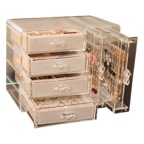 Jiqoe Stabile Schmuckschatulle mit mehreren Schubladen, zum Organisieren von Ohrringen, Ringen und Armbändern, wird mit 20 Schutzbeuteln geliefert Jiqoe Stabile Schmuckschatulle mit mehreren Schubladen, zum Organisieren von Ohrringen, Ringen und Armbändern, wird mit 20 Schutzbeuteln geliefert von Jiqoe