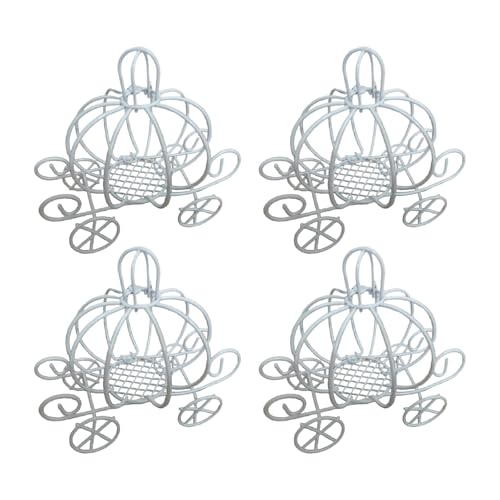 Jiqoe Süßigkeitenschachteln aus Eisen, für Hochzeiten, Kutschenform, für elegante Tischdekorationen, 4 Stück von Jiqoe