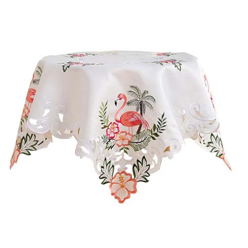 Jiqoe Tischdecke mit Blumenstickerei, hohl, Spitze, schmutzabweisend, Stoff, Tischdecke für Esszimmer, Hochzeit, Party, Dekoration Jiqoe Tischdecke mit Blumenstickerei, hohl, Spitze, schmutzabweisend, Stoff, Tischdecke für Esszimmer, Hochzeit, Party, Dekoration von Jiqoe