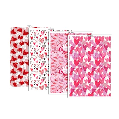 Jiqoe Transferpapier für Ton, Ohrringe, Schmuckherstellung, wasserlösliches Papier, Valentinstag, Herz-Transferblätter, 4 Stück Jiqoe Transferpapier für Ton, Ohrringe, Schmuckherstellung, wasserlösliches Papier, Valentinstag, Herz-Transferblätter, 4 Stück von Jiqoe