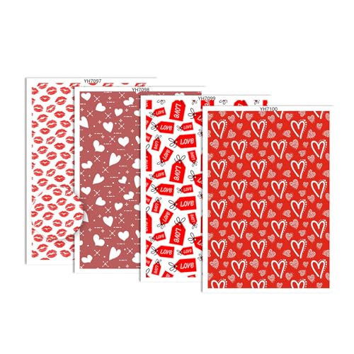 Jiqoe Transferpapier für Ton, Ohrringe, Schmuckherstellung, wasserlösliches Papier, Valentinstag, Herz-Transferblätter, 4 Stück Jiqoe Transferpapier für Ton, Ohrringe, Schmuckherstellung, wasserlösliches Papier, Valentinstag, Herz-Transferblätter, 4 Stück von Jiqoe