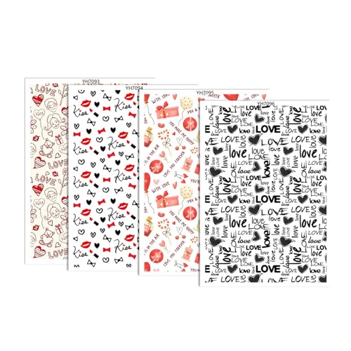 Jiqoe Transferpapier für Ton, Ohrringe, Schmuckherstellung, wasserlösliches Papier, Valentinstag, Herz-Transferblätter, 4 Stück Jiqoe Transferpapier für Ton, Ohrringe, Schmuckherstellung, wasserlösliches Papier, Valentinstag, Herz-Transferblätter, 4 Stück von Jiqoe