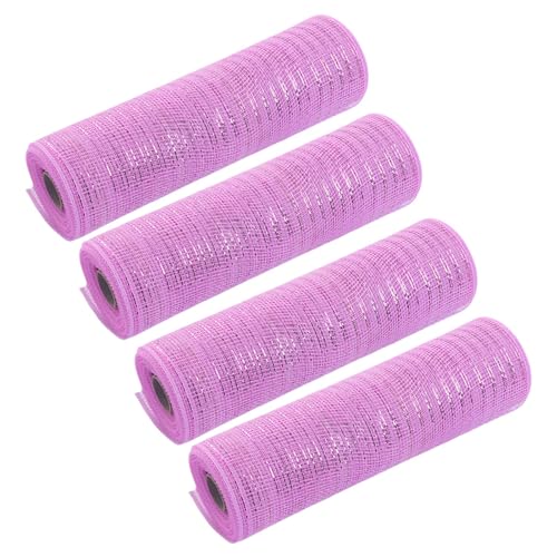 Jiqoe Weihnachtsbaumschmuck aus Netzstoff, tragbar, für Bastelarbeiten, Feiertagsdekorationen, mehrfarbig, 4 Rollen Jiqoe Weihnachtsbaumschmuck aus Netzstoff, tragbar, für Bastelarbeiten, Feiertagsdekorationen, mehrfarbig, 4 Rollen von Jiqoe