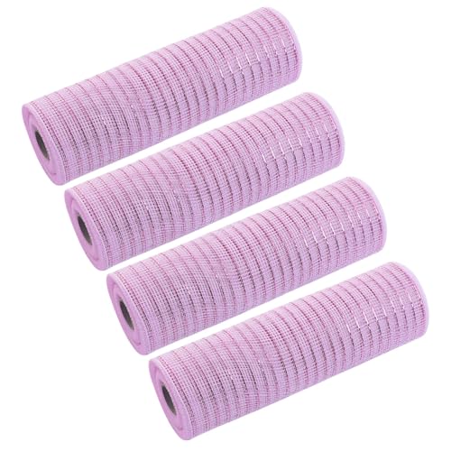 Jiqoe Weihnachtsbaumschmuck aus Netzstoff, tragbar, für Bastelarbeiten, Feiertagsdekorationen, mehrfarbig, 4 Rollen Jiqoe Weihnachtsbaumschmuck aus Netzstoff, tragbar, für Bastelarbeiten, Feiertagsdekorationen, mehrfarbig, 4 Rollen von Jiqoe