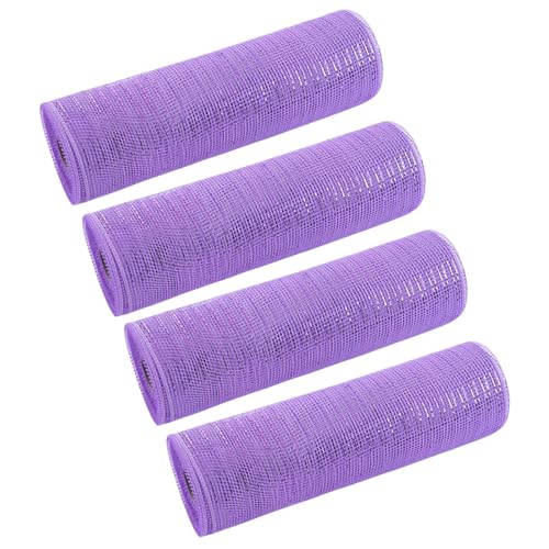 Jiqoe Weihnachtsbaumschmuck aus Netzstoff, tragbar, für Bastelarbeiten, Feiertagsdekorationen, mehrfarbig, 4 Rollen Jiqoe Weihnachtsbaumschmuck aus Netzstoff, tragbar, für Bastelarbeiten, Feiertagsdekorationen, mehrfarbig, 4 Rollen von Jiqoe