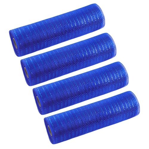 Jiqoe Weihnachtsbaumschmuck aus Netzstoff, tragbar, für Bastelarbeiten, Feiertagsdekorationen, mehrfarbig, 4 Rollen Jiqoe Weihnachtsbaumschmuck aus Netzstoff, tragbar, für Bastelarbeiten, Feiertagsdekorationen, mehrfarbig, 4 Rollen von Jiqoe