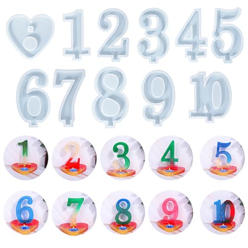 Jiqoe Zahlenkerzenständer 1–10, digitale Halterung, Silikonformen, Epoxidharz, Gießformen für Tischdekoration Jiqoe Zahlenkerzenständer 1–10, digitale Halterung, Silikonformen, Epoxidharz, Gießformen für Tischdekoration von Jiqoe
