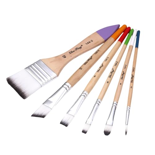 Künstlerpinsel-Set, Aquarell-Pinsel, Nylonhaar, Malerpinsel, Zeichenzubehör, 6 Stück Künstlerpinsel-Set, Aquarell-Pinsel, Nylonhaar, Malerpinsel, Zeichenzubehör, 6 Stück von Jiqoe