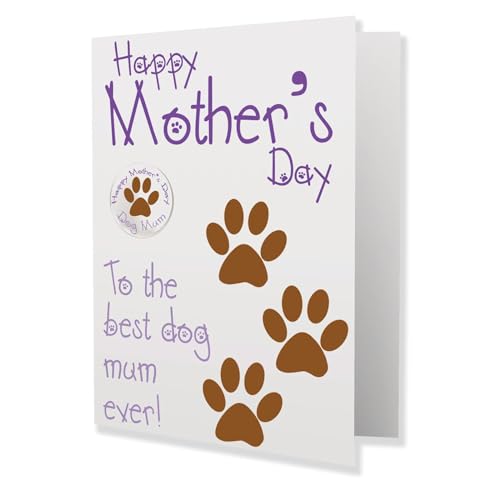 Muttertagskarte mit Aufschrift "Happy Mothers Day", personalisierbar, Muttertagsgeschenk für Hund, Mutter, Oma, lustige Hunde, Muttertagskarte, Muttertagskarte von Hund von Jiqoe