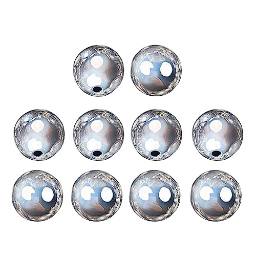 Set mit 10 runden undurchsichtigen Perlen, reflektierende Charm-Perlen, Bastelperlen, Acrylperlen, perfekt für DIY-Schmuckherstellung und Bastelperlen von Jiqoe