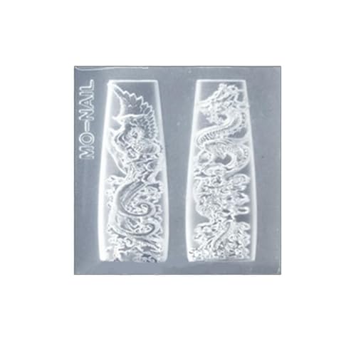 Silicone Mold Dragon Year Nails Molds Nail Art Decorations Mould Nail Stencils Carving Templates Nail Salons Supply von Jiqoe