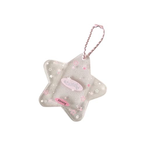 Tragbarer Glitzerstern-Kartenhalter aus Acryl, eleganter Schlüsselanhänger für einfachen Transport und sichere Aufbewahrung von Jiqoe