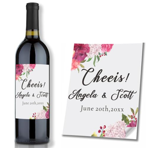 Personalisierte Weinaufkleber, wasserdichte Champagner-Wein-Etiketten, individuelle Weinflaschenaufkleber mit Ihrem Text/Logo/Bild für Hochzeitstag, Babyparty, Party, Gastgeschenke, Verlobung, von Jishiletao