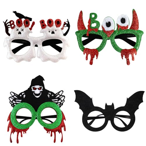 Jisrcha Halloween Brillen für Kinder, Pack of 4 Halloween Partybrillen, Halloween Lustige Brille, Party Cosplay Brille, Halloween Deko for Children, Adults, Halloween Partygeschenke Jisrcha Halloween Brillen für Kinder, Pack of 4 Halloween Partybrillen, Halloween Lustige Brille, Party Cosplay Brille, Halloween Deko for Children, Adults, Halloween Partygeschenke von Jisrcha