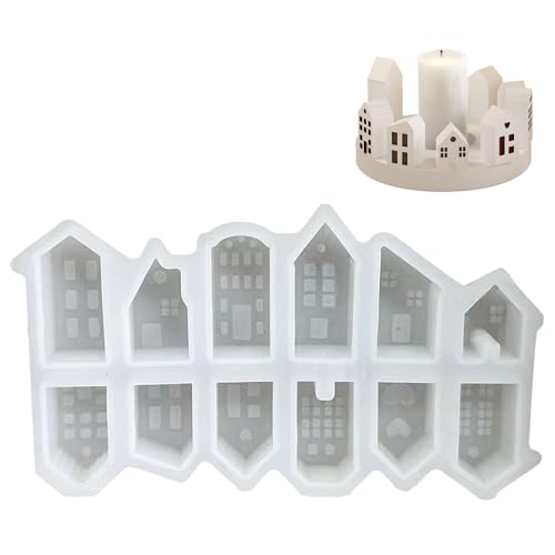 Jisrcha Silikonformen Gießformen Häuser, Mini Silikonform Haus im 12er set, Silikonformen Gießformen Weihnachten zur Weihnachtsdekoration, DIY Giessformen Silikon zum Ausgießen Mit Gips, Wachs Jisrcha Silikonformen Gießformen Häuser, Mini Silikonform Haus im 12er set, Silikonformen Gießformen Weihnachten zur Weihnachtsdekoration, DIY Giessformen Silikon zum Ausgießen Mit Gips, Wachs von Jisrcha