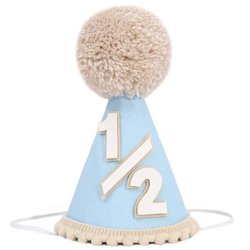 Jissoo Blaue 1/2-Geburtstagstüte, rustikale Dekoration für sechs Monate, Partyhut, Little One Half Birthday Cake Smash Dekorationen Jissoo Blaue 1/2-Geburtstagstüte, rustikale Dekoration für sechs Monate, Partyhut, Little One Half Birthday Cake Smash Dekorationen von Jissoo