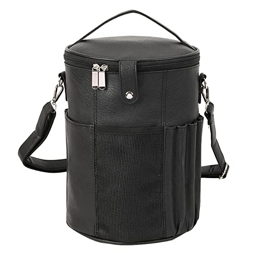 JiuQing Stricktasche Zylindrische Garn-Aufbewahrungstasche wasserdichte Reise-Garntasche Aus Leder Mit Ösen Innenteiler Für Häkelnadeln, Stricknadeln Und Anderes Zubehör,Schwarz JiuQing Stricktasche Zylindrische Garn-Aufbewahrungstasche wasserdichte Reise-Garntasche Aus Leder Mit Ösen Innenteiler Für Häkelnadeln, Stricknadeln Und Anderes Zubehör,Schwarz von JiuQing