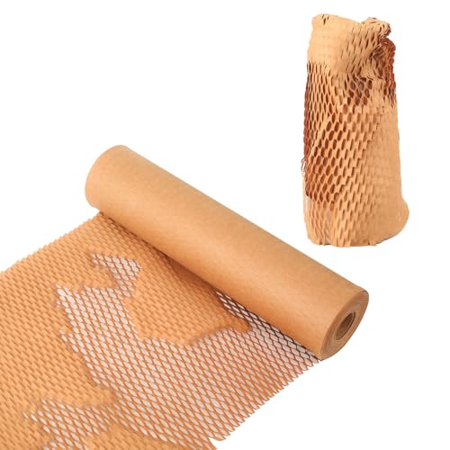 Wabenpapier Rolle 30 cm x 30 m,Seidenpapier Verpackungsmaterial Füllmaterial Papierrolle,Honigwaben Verpackungspapier, Umzugspapier für Versand Umzüge Zerbrechliche Gegenstände, Als Luftpolsterfolie von JiuXinYuKeJi