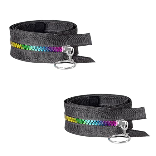 Jiujiutu 2-teilig Nylon Näh Hosenreißverschluss Blendende Farben Kunststoff Teilbar Laufschiene Mantelreißverschluss (40, 60cm) von Jiujiutu