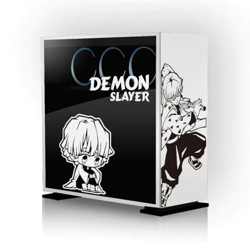 Kamado Tanjiro/Kamado Nezuko Anime Aufkleber für PC-Gehäuse, 3D-Vinyl-Dekor-Aufkleber für Computergehäuse, PC-Gehäuse, Glas, dekorativ, wasserdicht, leicht entfernbar von Jiumaocleu