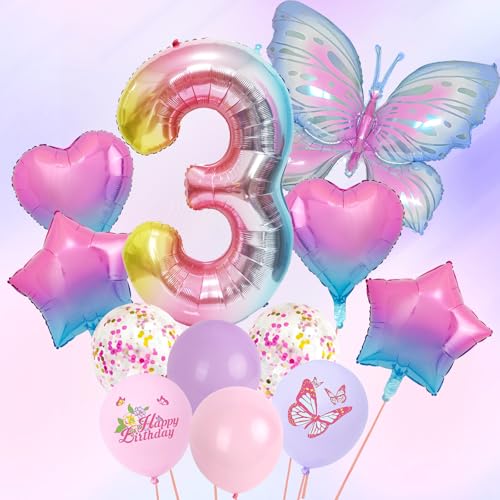 Lila Deko Geburtstag Mädchen, Lila Schmetterling Folienballons 12 Stück 12 Zoll Pastell Lila Rosa Luftballon Zahl 3 Luftballon Geburtstagsdeko Mädchen Set für 3 Jahre Mädchen Geburtstag Deko Babyparty Lila Deko Geburtstag Mädchen, Lila Schmetterling Folienballons 12 Stück 12 Zoll Pastell Lila Rosa Luftballon Zahl 3 Luftballon Geburtstagsdeko Mädchen Set für 3 Jahre Mädchen Geburtstag Deko Babyparty von Jiusely