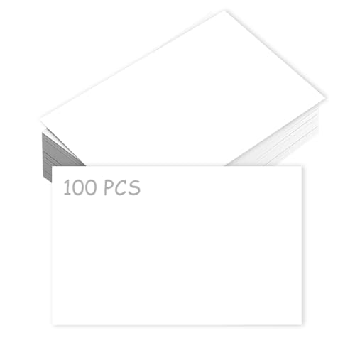Jixoria Visitenkarten, personalisierbar, mit Fototext, Logo, Namen, doppelseitig, 8,9 x 5,1 cm, blanko, Weiß, 100 Stück von Jixoria