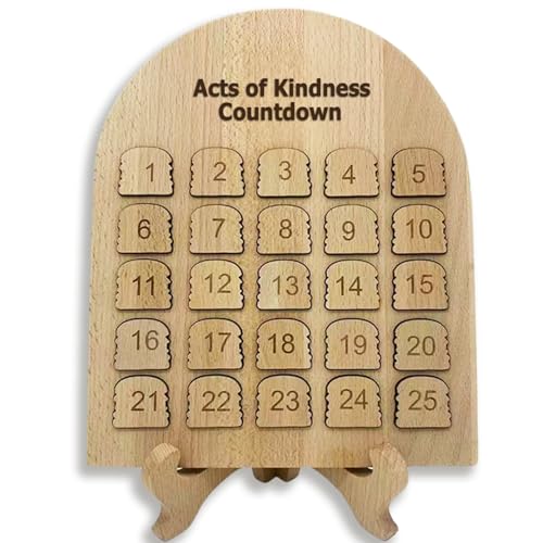 2025 Adventskalender Countdown Weihnachten 25 Tage Countdown bis Weihnachten Event Decor Urlaub für Kinder Erwachsene Mädchen Jungen Geschenk Ornament Holz (Holz) von Jiyikua