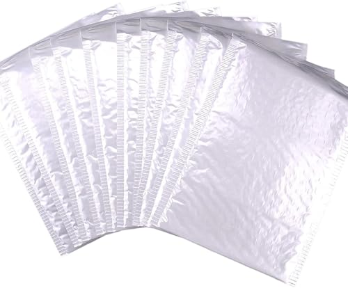 Luftpolster-Versandtaschen, selbstklebend, wasserdicht, für Versand, Verpackung, kleine Unternehmen, Boutique, 10 Stück, Weiß Luftpolster-Versandtaschen, selbstklebend, wasserdicht, für Versand, Verpackung, kleine Unternehmen, Boutique, 10 Stück, Weiß von Jizlan