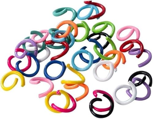 Offene Binderinge aus farbigem Metall, für Armbandanhänger, Schmuckverbinder, Bastel- und Schlüsselanhänger (8 mm), 300 Stück von Jizlan