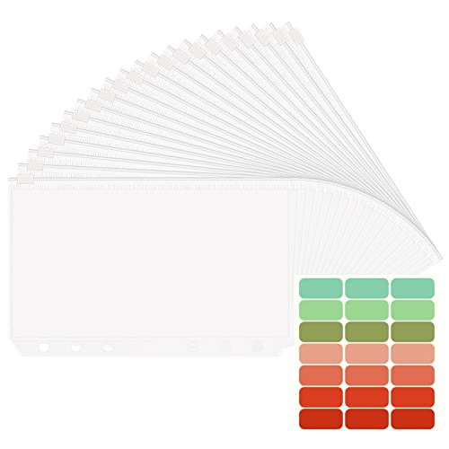 Jizxol A6 Bindertaschen, 20 Stück PVC 6 Löcher Ordnertaschen, Binder Reißverschluss, Ordner Wasserdichte Geld, Budgetordner, Loseblatttaschen für Notizbuch-Ordnerplaner. Jizxol A6 Bindertaschen, 20 Stück PVC 6 Löcher Ordnertaschen, Binder Reißverschluss, Ordner Wasserdichte Geld, Budgetordner, Loseblatttaschen für Notizbuch-Ordnerplaner. von Jizxol