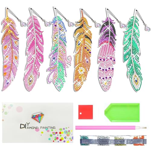 Jizxol Diamond painting kinder, Basteln mädchen 6 7 8 9 10 11 12 Jahre, diamond painting lesezeichen, geschenk mädchen, Lesezeichen Feder Form Strass mit Kristall Anhänger für Seiten Markierungen. Jizxol Diamond painting kinder, Basteln mädchen 6 7 8 9 10 11 12 Jahre, diamond painting lesezeichen, geschenk mädchen, Lesezeichen Feder Form Strass mit Kristall Anhänger für Seiten Markierungen. von Jizxol
