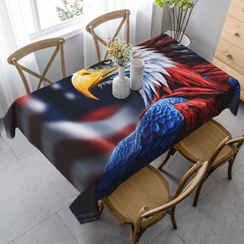 Jkkghll Amerikanischer Weißkopfseeadler, Campingdekoration, 89,9 x 140,9 cm, vielseitige, rechteckige Tischdecke für Küche, Esszimmer Jkkghll Amerikanischer Weißkopfseeadler, Campingdekoration, 89,9 x 140,9 cm, vielseitige, rechteckige Tischdecke für Küche, Esszimmer von Jkkghll